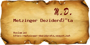 Metzinger Dezideráta névjegykártya